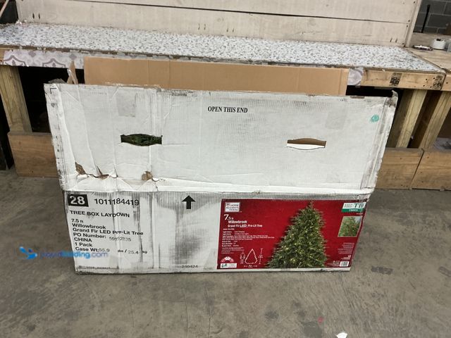 Lot 49-3528906 - Home Accents Holiday 7.5 ft Willowbrok Grand Fir LED Pre-lit Tree. Unused