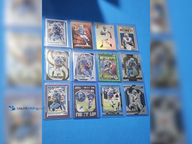 Lot 49-1817841 - 12- COLLECTIBLE AMON RA ST BROWN NFL FOOTBALL CARDS. INCLUDES ROOKIES INSERTS AND BASE CARDS. ALL CA...