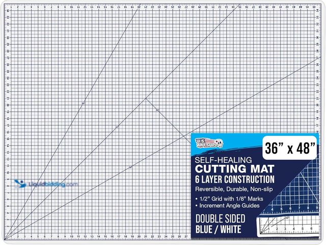 Lot 49-5424542 - U.S. Art Supply 36" x 48" Self-Healing Cutting Mat 5-Ply - Double-Sided White/Blue Craft Mat, Non-Sl...