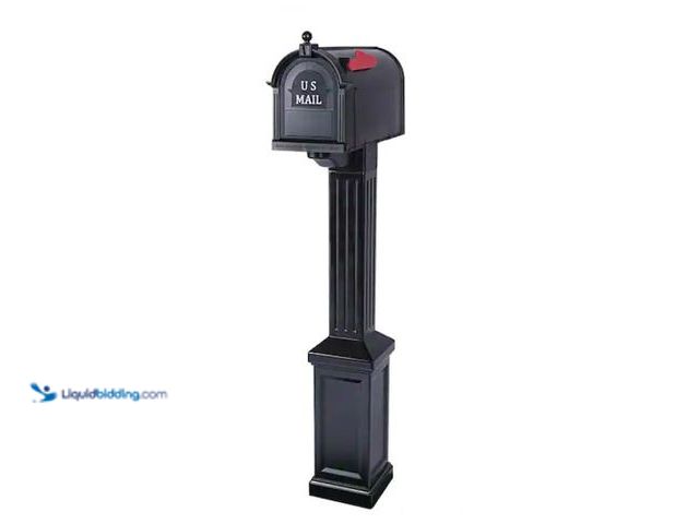 Lot 49-3470902 - Postal PRO Craftsman Mailbox Post Kit, 43" H, Black, Model # PP3400BLM, Slightly used, POST ONLY, No...