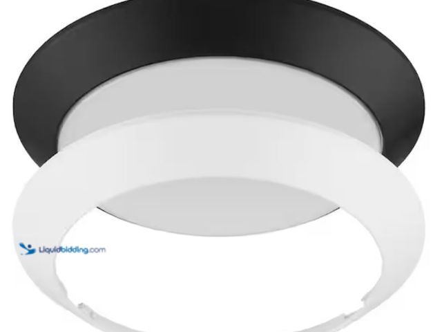 Lot 49-2005727 - Commercial Electric 11.5 in. Twist Lift Round LED Flush Mount with Night Light and Extra Black Trim ...