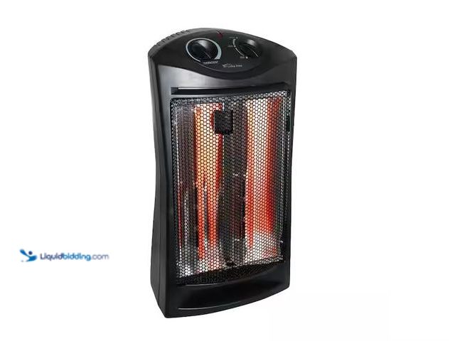 Lot 49-1556675 - living zone 1500-Watt Black Electric Tower Quartz Infrared Space Heater with Thermostat Model # BFGF...