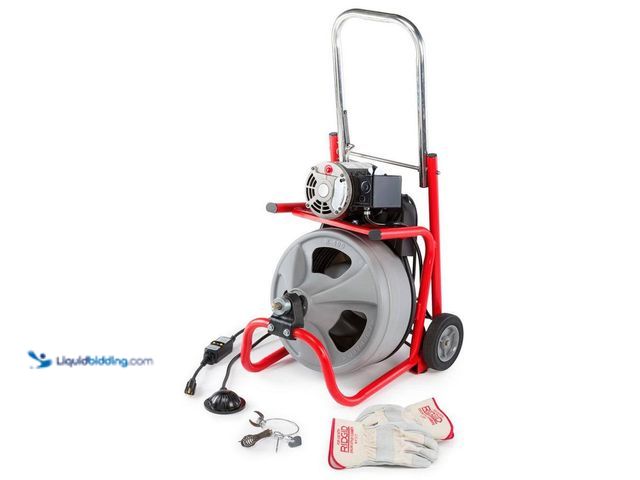 Lot 49-5487277 - RIDGID
K-400 Drain Cleaning Snake Auger 120-Volt Drum Machine with C-32IW 3/8 in. x 75 ft. Cable + ...