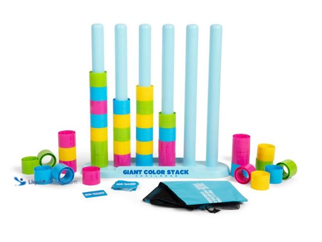 Lot 49-1627192 - Giant Color Stack Challenge by Relatable, Strategy Stacking Jumbo Outdoor Game for Kids and Adults M...