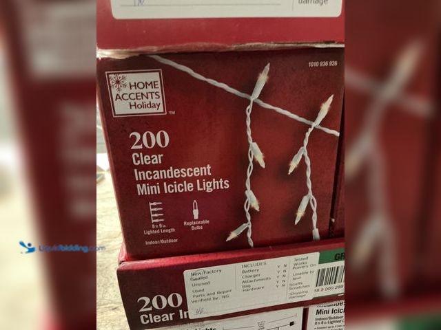 Lot 49-5463813 - Home Accents Holiday
200 Multi-Colored Incandescent Mini Icicle Lights (12packs) New