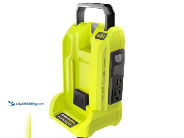 Lot 49-2025559 - RYOBI 40V 300-Watt Portable Battery Inverter Power Source (Tool Only), Model # RYi300BG, MSRP $104, ...