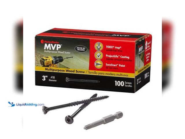 Lot 49-5541902 - QTY 2-FastenMaster #10 x 3 in. Torx TTAP Drive Suresink Flat Head MVP Multi-Purpose Wood Screw (100-...