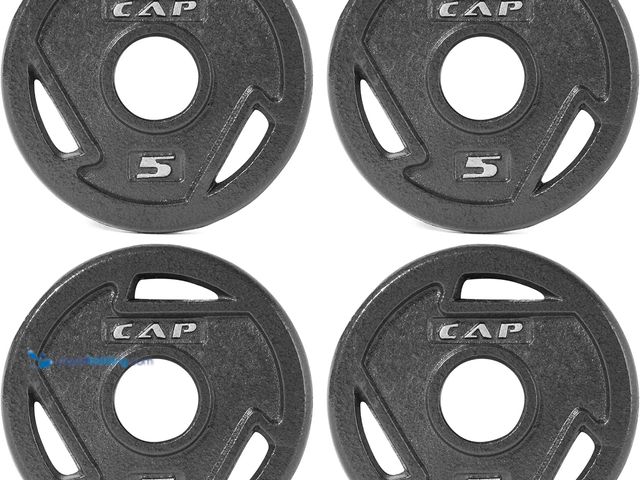 Lot 49-5410675 - CAP Barbell 2” Olympic Grip Weight Plate 5lb Set of 4. [ASIN: B09NLD1NP9] Unused