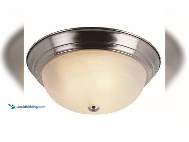 Lot 49-3565031 - Bel Air Lighting
Browns 13 in. 2-Light Brushed Nickel Flush Mount Ceiling Light Fixture with White ...