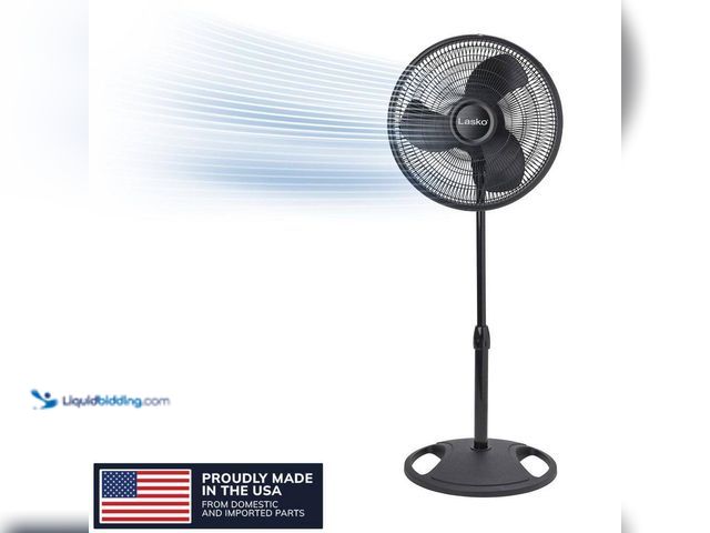 Lot 49-5543498 - Lasko
16 in. 3-Speed Oscillating Pedestal Fan for Home in Black with Adjustable Height, Tilt Back H...
