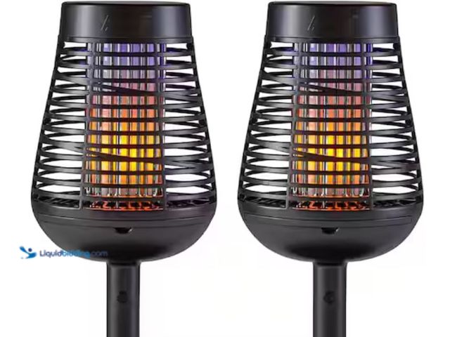Lot 49-3611919 - PIC Solar Bug Zapper Torch with Flaming LED (2-Pack), Model # 2PK-DFST, Slightly used, No attachment...