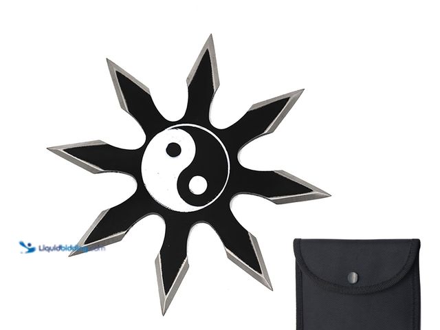 Lot 49-3471084 - Ying Yang Shuriken Throwing Ninja Star 8 Point 4" Black/White - NEW - The incredible 8 Point Black S...