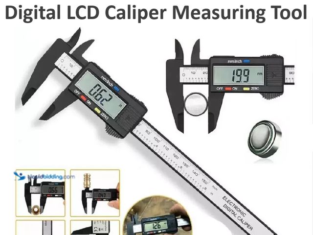 Lot 49-1820437 - Digital LCD Caliper Measuring Tool 6" - NEW - 4 Measuring Functions - Outside Diameter: Quickly meas...