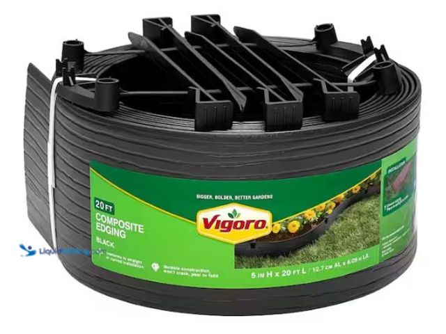 Lot 49-1514935 - Vigoro 20 ft. Black Composite Edging with Stakes Model # 55420, Unused  Ref#HD0725