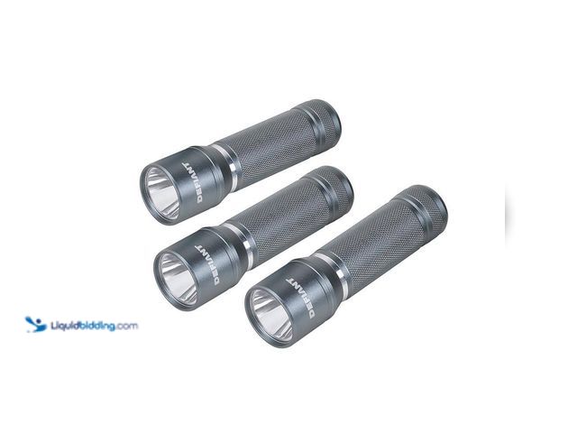 Lot 49-5520517 - (QTY: 2) Defiant 300 Lumens Aluminum Flashlight (3-Pack). Model # 90713, Factory sealed