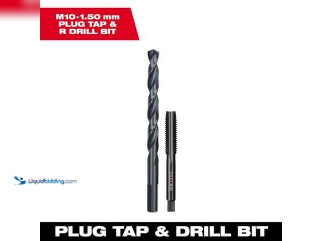 Lot 49-5546739 - Milwaukee M10-1.50 mm Straight Flute Plug Tap and R Drill Bit Model # 49-57-5554 unused.