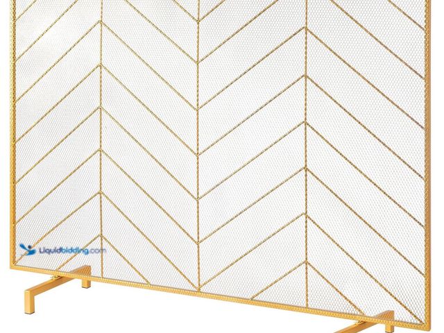 Lot 49-2020695 - VEVOR Fireplace Screen Single Panel, Sturdy Iron Mesh Fireplace Screen, 38.6"(L) x29.8(H) Spark Guar...