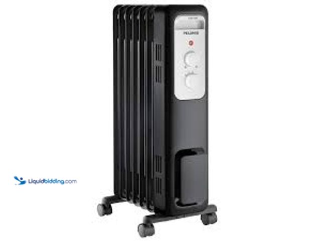 Lot 49-5485419 - Pelonis 1,500-Watt Oil-Filled Radiant Electric Space Heater with Thermostat. Model # HO-0279. Unused...