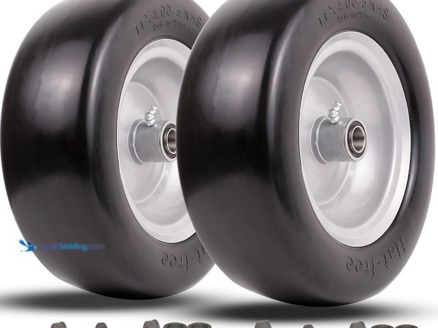 Lot 49-5410988 - 11x4.00-5 lawn mower tires flat free, Solid Smooth Tires and Wheel with 3/4" Precision bearings or 5...