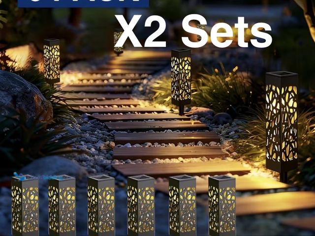 Lot 49-1836749 - 12 Solar Lights. All weather proof and easy set up. 13.8” tall including ground spike. 2 sets of 6. ...