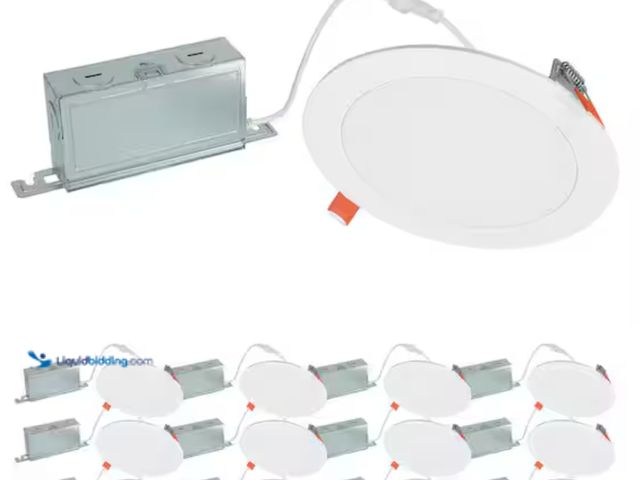 Lot 49-2000221 - (12-Pack) HALO HLBSL 6 in. Adjustable CCT Canless Integrated LED Recessed Light, 900 Lumens, 5CCT, W...