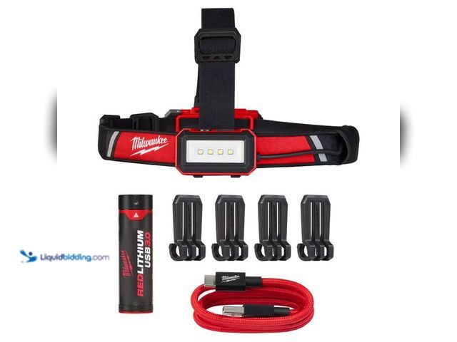 Lot 49-2024041 - Milwaukee 600 Lumens LED REDLITHIUM USB Low-Profile Hard Hat Headlamp. Model # 2115-21. MSRP $70. Us...