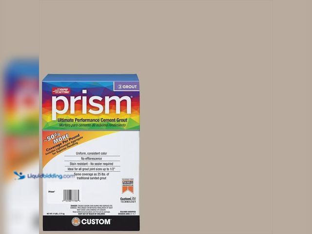 Lot 49-5452009 - Custom Building Products
Prism #386 Oyster Gray 17 lb. Ultimate Performance Grout. SKU # 1001481681