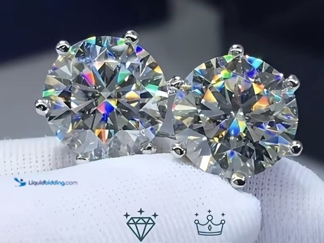 Lot 49-1813704 - 2 Carat Moissanite Earrings, a Pair Made of S925 new in box unused.