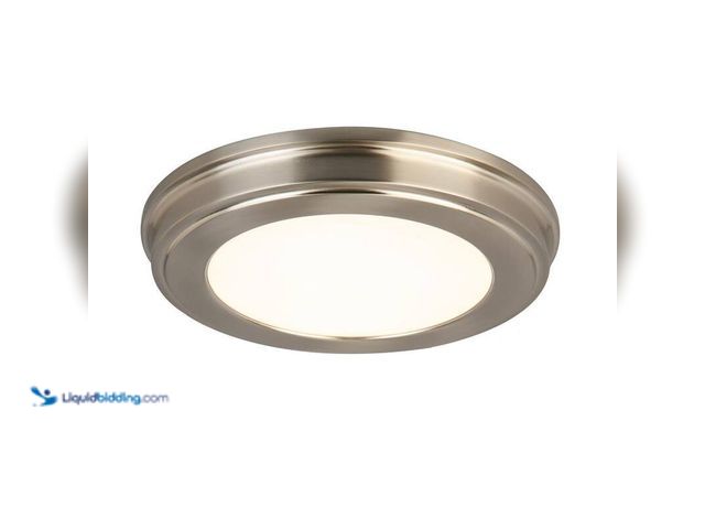 Lot 49-5414354 - Commercial Electric 11 in. Brushed Nickel Color Changing LED Ceiling Flush Mount (2-Pack), Model#100...