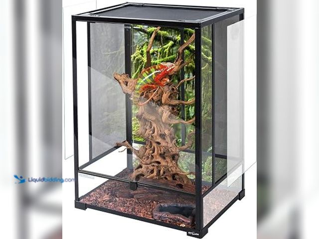 Lot 49-2022497 - REPTI ZOO 24" x 18" x 36" Reptile Tall Glass Terrarium Rainforest Habitat Double Hinge Door with Scr...