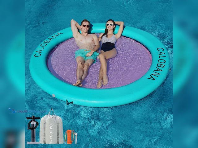 Lot 49-3513788 - Round Floating Ring Inflatable Water Hammock Heavy Duty River Floats Lake Raft for Adults Tanning Po...