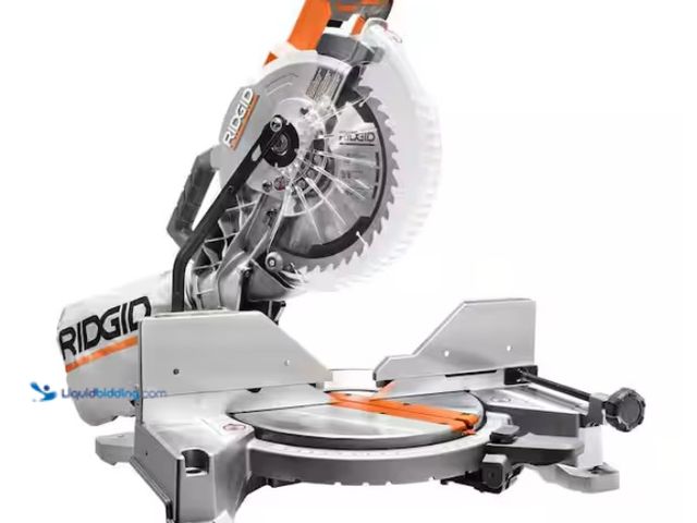 Lot 49-1567954 - RIDGID 15 Amp 10 in. Corded Dual Bevel Miter Saw with LED Cut Line Indicator, Model # R4113, Unused,...