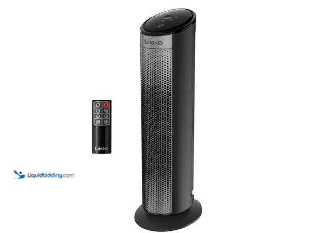 Lot 49-1623464 - Lasko 500W 22 in. Black Indoor Electric Tower Ceramic Forced Air Ceramic Space Heater with Child Loc...