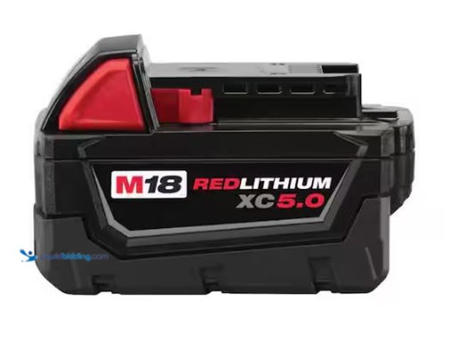 Lot 49-1577156 - Milwaukee M18 18-Volt 5.0 Ah Lithium-Ion XC Extended Capacity Battery Pack, Model # 48-11-1850, New,...
