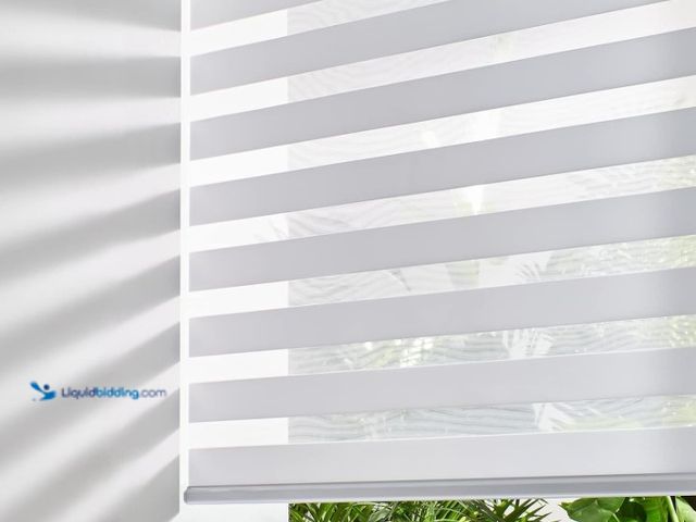 Lot 49-3463516 - Persilux Zebra Blinds for Windows, Cordless Roller Shades Window Treatments (68" W x 72" H, White) L...