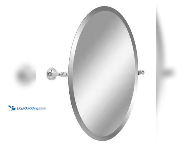 Lot 49-1518189 - Delta Silverton 22 in. W x 26 in. H Frameless Oval Wall Bathroom Vanity Mirror with Beveled Edges in...