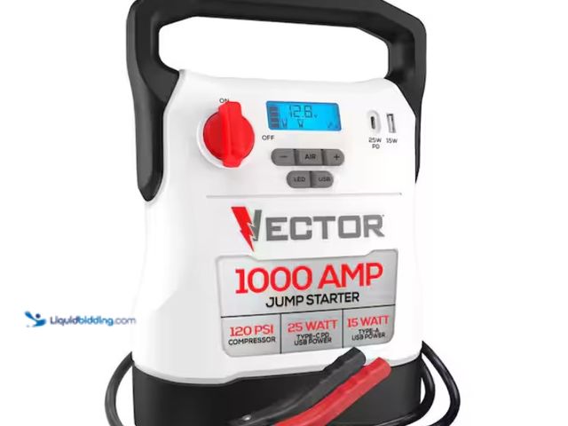 Lot 49-1567911 - VECTOR 1000 Amp Jump Starter, Compressor, USB Power, Model # VECJ1C, Slightly used, Unable to test. ...