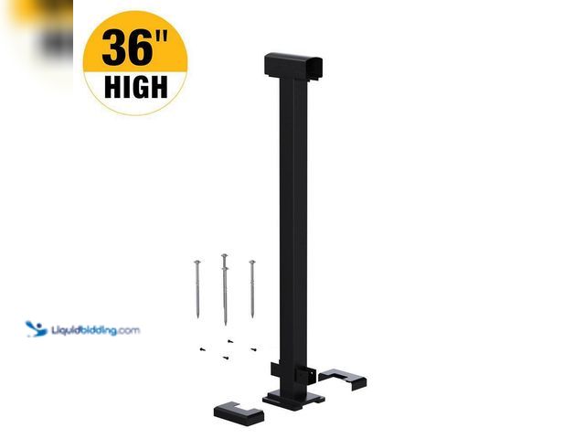 Lot 49-5484849 - PEAK Aluminum Railing
36 in. H x 4-11/16 in. W Matte Black Aluminum Deck Railing Mid Post Kit Unuse...