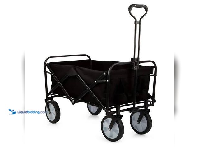 Lot 49-5547941 - Black Wagon with wheels Canvas material. Unused with attachments.