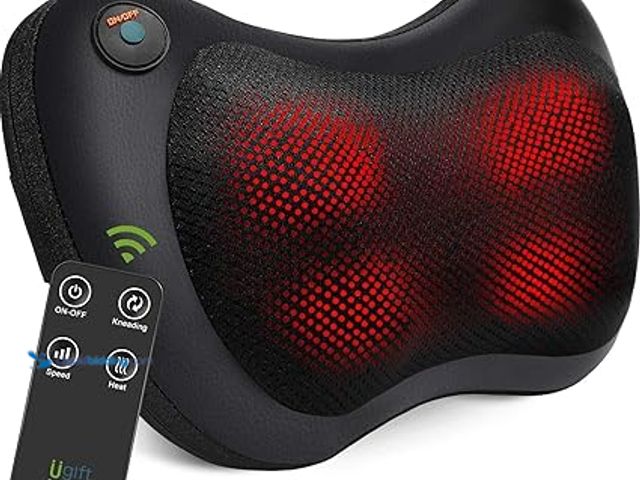 Lot 49-5407618 - Ugift Neck and Back Massager with Heat -Massage Pillow with Remote Control Deep Tissue Shiatsu Knead...