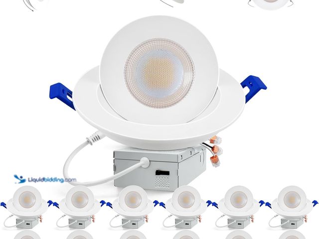 Lot 49-5410799 - Adetu Recessed Lighting 6 inch, 360°+90° Adjustable Directional 6 inch Gimbal Led Recessed Light, 27...