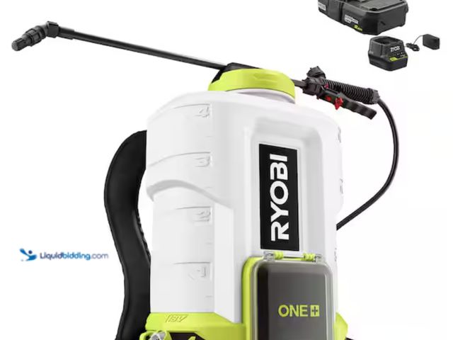 Lot 49-2000403 - RYOBI ONE+ 18V Cordless Battery 4 Gallon Backpack Chemical Sprayer with 2.0 Ah Battery and Charger, ...