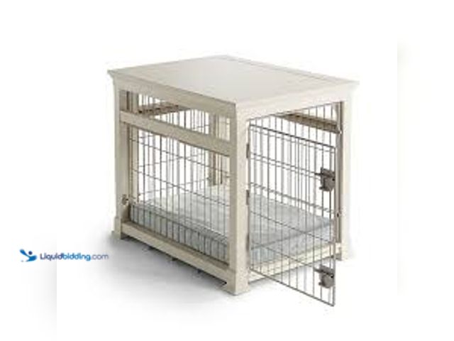 Lot 49-5580746 - Medium Dog Crate. Unused. White and Black, Model #us-dg057bxl23.
