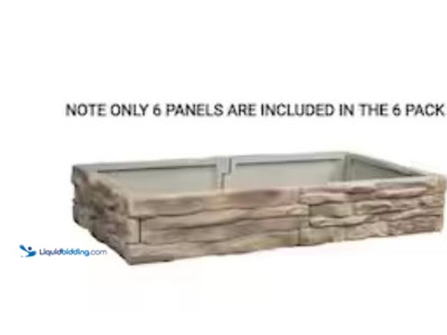 Lot 49-1623859 - Landecor Raised Garden Bed Tan/Brown Ledgestones - Composite Polyurethane Natural Look & Feel Stone ...