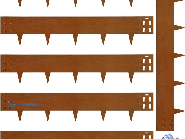Lot 49-5552528 - Corten Steel Landscape Edging 40" L x 8" H, Metal Landscape Edging 6-Pack, Hammer-in Metal Garden Ed...