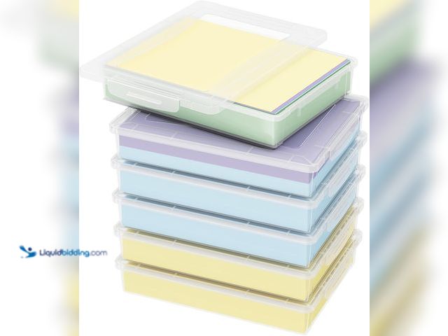 Lot 49-5546615 - Lifewit 6 Pack Plastic Multi-Purpose Storage Box with Latching Lids, Clear A4 Paper Storage, Classro...