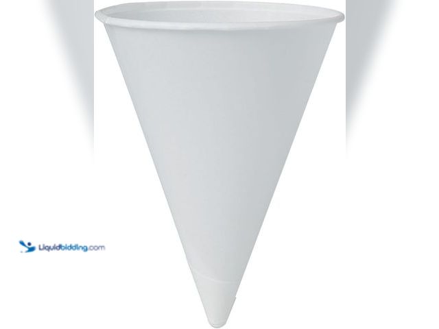 Lot 49-5460544 - Solo 42R-2050 4.25 oz White Paper Cone Cups (Box of 200) Item is unused in a PK of 16 Boxes.