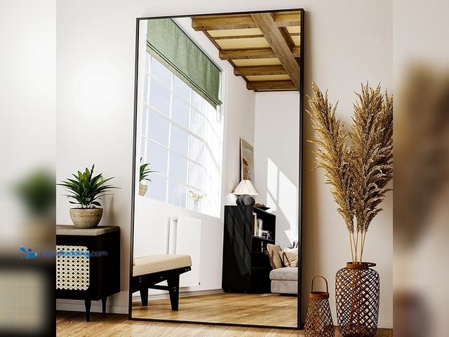 Lot 49-5414564 - Full Length Mirror with Stand - 38"x77" Full Body Mirror for Floor, Wall Hanging or Leaning - Alumin...