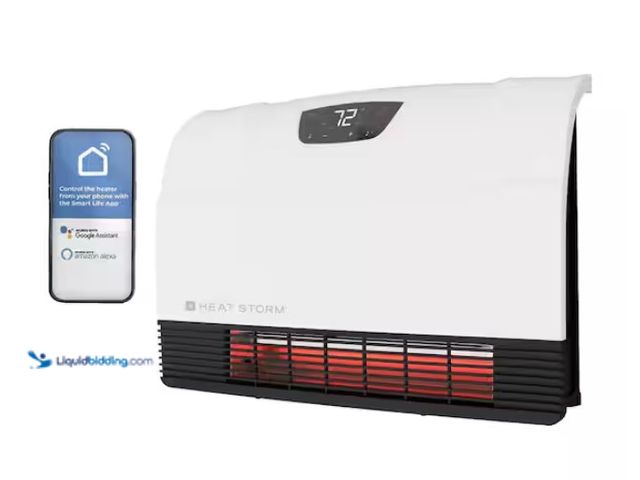 Lot 49-1557390 - HEAT STORM 1500W Phoenix WiFi Infrared Wall Unit Wi-Fi Smart Heater in White, Model # HS-1500-PHX-WI...