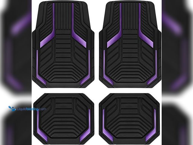 Lot 49-5437381 - PIC AUTO Heavy Duty Rubber Floor Mats, Purple Aluminum Film Car Mats Set, Front and Rear Car Mats. [...